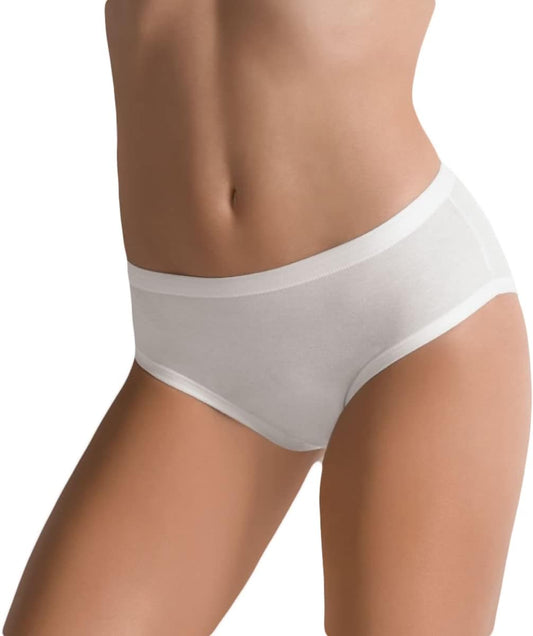 Cotonella Slip Donna Midi con Bordi Extra Comfort, Cotone Bielastico, Bianco, Nero e Fantasie Colorate, Taglie 2/S - 6/XXL, Confezione da 3 Pezzi