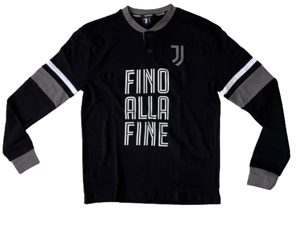 SICEM Pigiama Serafino Uomo Manica Lunga Cotone Interlock Art. JU14116 Fino alla Fine Bianconeri - Home Shopping Italia 