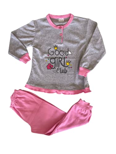 Pigiama Serafino Lungo Due Pezzi Caldo Cotone Interlock Bambina e Ragazza Varie Fantasie - Home Shopping Italia 