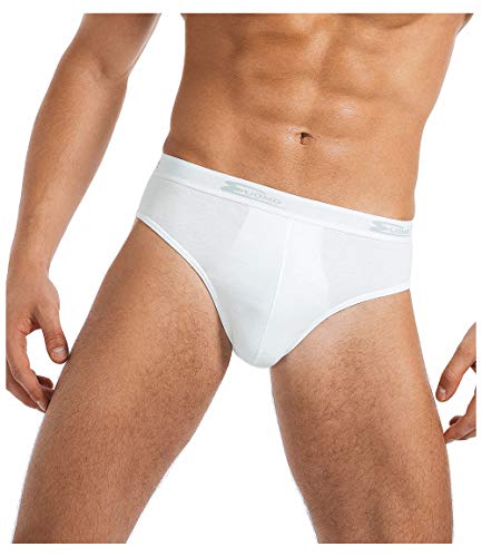 Set 6 Slip Uomo COTONELLA Bianco / Nero Cotone Bielastico Art.2383 ( 6 Slip Bianco - 5 / L)