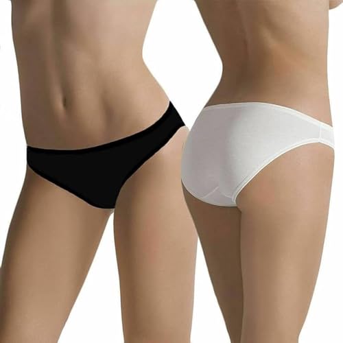 Cotonella 6 Slip Donna l'altra Cotone Elasticizzato Art.3939 (5, 3BIANCHI/3NERI)