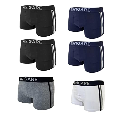 6 Boxer Uomo in Cotone bielastico Navigare Colori Assortiti Art. 347 (3/S)