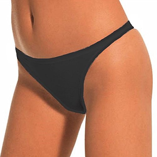 6 Slip tanga donna l'altra COTONELLA cotone elastico 3161 (2, NERO)