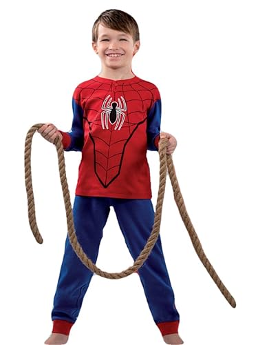 SABOR Pigiama MV40M4201 Bambino Manica Lunga in Cotone Interlock.Spiderman Royal 5-6 Anni