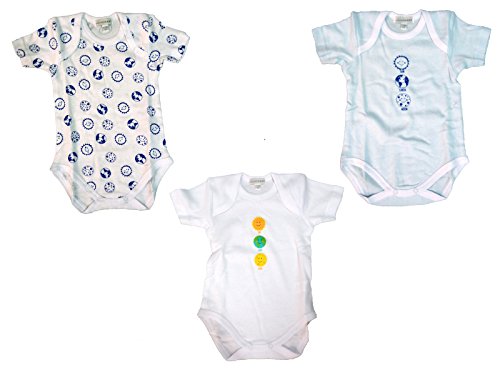liabel 3 Body neonata/o Manica Corta 100% Cotone Art. 05832B/T1407 (Celeste, 6 Mesi) - Home Shopping Italia 
