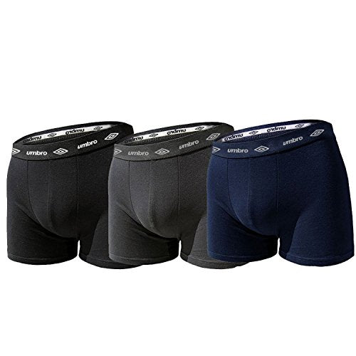 Umbro Set 3 Pezzi Boxer Uomo in Cotone Elasticizzato Art. 701 (colorato, 7/XXL)