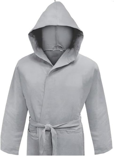 Tessile Shop Accappatoio in morbida microfibra UNISEX (XXL, Grigio)