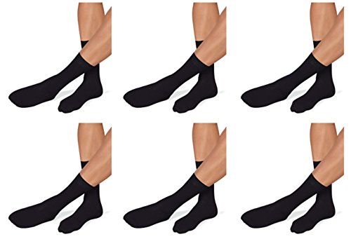 ROSSI 6 paia calzini uomo lungo chiffon filo di scozia rimagliato a mano art.491 (11 1.2, NERO)
