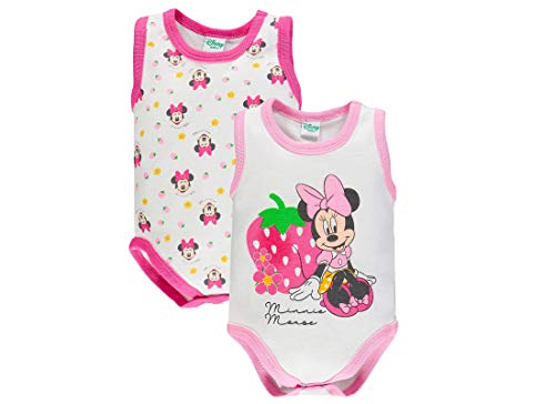 Ellepi Body Senza Maniche Neonata Minnie Mouse Costine Set 2 Pz AF5050 (Rosa/Fucsia, 1 Mese)