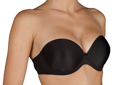 Selene Reggiseno Donna Balconcino Double Push up con Ferretto e Spalline Removibili Coppa B Art. Carlota (3, Nero)