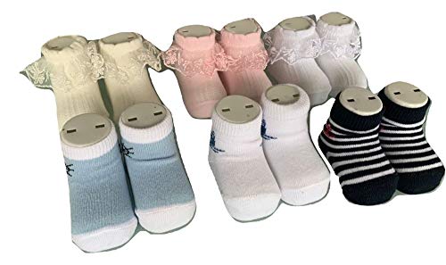cotone Set Tre Paia Calzini Scarpine Neonato neonata 0-6 Mesi - Nancy Baby