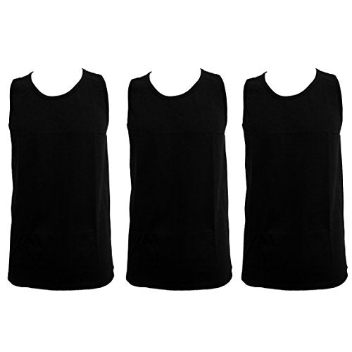 Enrico Coveri 3 Canotte Uomo Spalla Larga in Cotone Pettinato Art. ET1102 (Nero, 7/XXL)