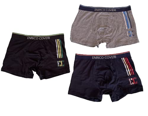 Slip e Boxer (6 Paia) da Uomo Cotone Elasticizzato Elastico Esterno Colori Assortiti Art. EB1200 e ES1200 - Enrico Coveri