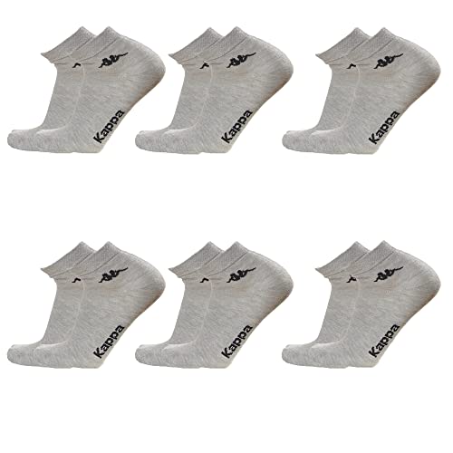 Kappa CONF. 6 PAIA CALZINO CORTO ALLA CAVIGLIA UNISEX - art. K004 in cotone. Disponibile nei colori Bianco, Nero, Blu e Grigio (36/38, Grigio) - Home Shopping Italia 