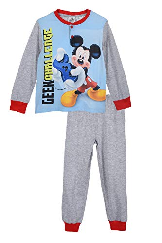 Mickey - Disney Set Pigiama a Maniche Lunghe + Pantaloni Topolino (Grigio, 3_Years) - Home Shopping Italia 