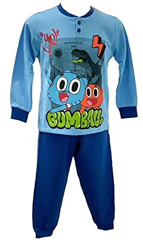 Sabor Pigiama Bambino Invernale Gumball, Pigiama Caldo Cotone, Disponibili Vari Personaggi, Pigiama Bambino Interlock, Disney, Marvel (7713 Avio Chiaro, 5 Anni)