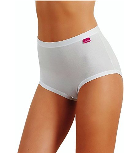 JADEA -Slip CULOTTA Vita Alta Donna in Cotone Modal Art. 787 - Confezione da 6 Pezzi - Disponibile nei Colori Bianco e Nero