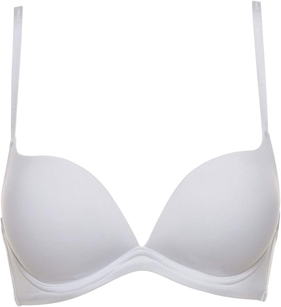LORMAR Reggiseno Donna a Balconcino, Linea Naturale, in Microfibra Liscia Ultra Soft Spazzolata al Carbonio, con Coppe Imbottite Soft Touch e Scollatura Profonda, Senza Ferretto.