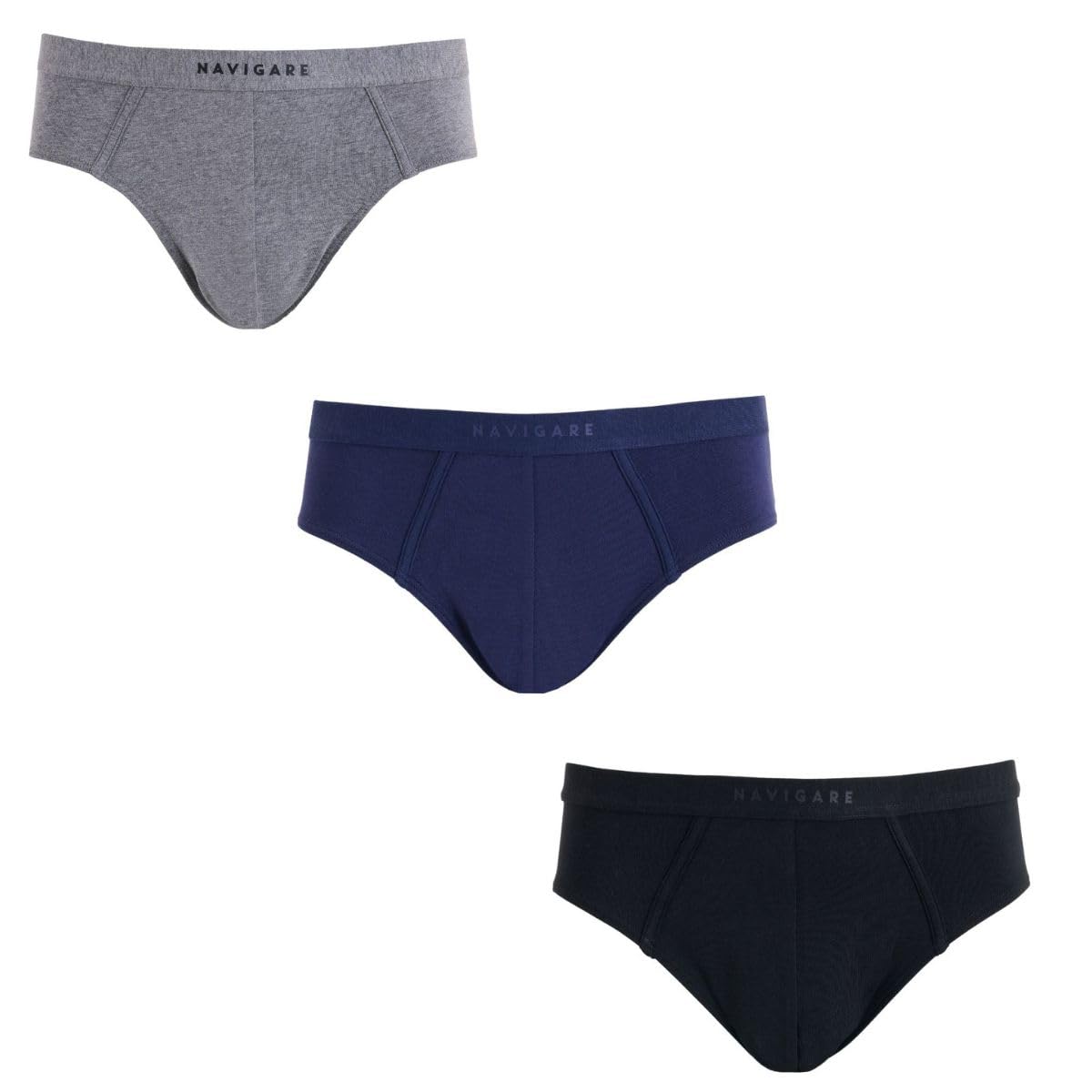 Navigare Slip Uomo 100T 3 Pezzi – Cotone Elasticizzato, vestibilità Aderente e Traspirante, Elastico Morbido in Vita, Comodi per Uso Quotidiano, Lavabili in Lavatrice – Bianchi, Neri o Assortiti - Home Shopping Italia 