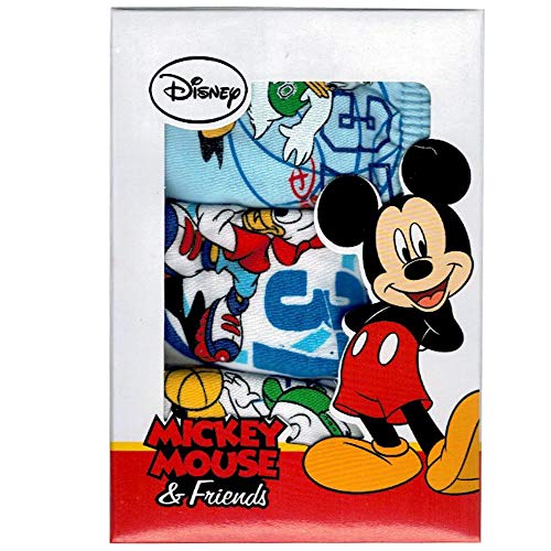 Disney Qui Quo Qua Biancheria Intima delle Ragazzi Mickey Mouse Confezione da 3 (8/9, Bianco e Celeste)