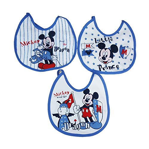 3 bavaglini Disney assortiti in cotone (Topolino)
