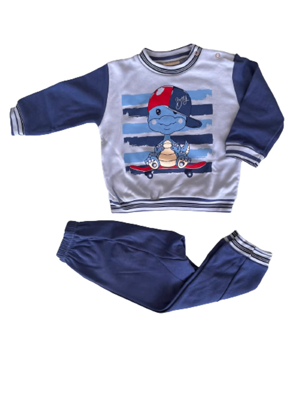 Pigiama lungo con apertura sul collo in caldo cotone interlock neonato varie fantasie - Mondoblu - Home Shopping Italia 