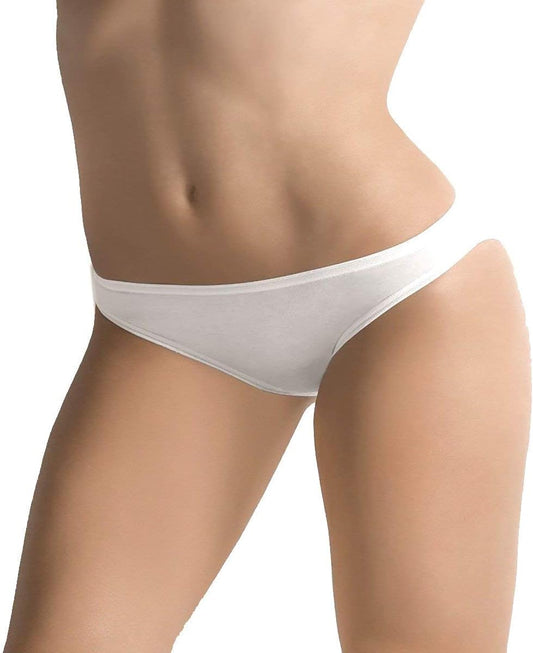 Cotonella Slip Vita Bassa Donna in Cotone Elasticizzato Art. 3165 - Confezione da 6 Pezzi - Colori Bianco E Nero - 6 Pezzi Bianco 3