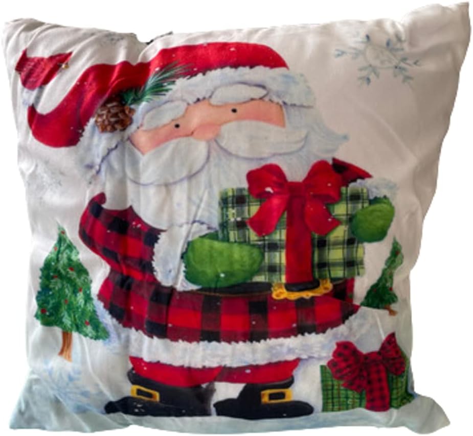 Coppia di cuscini natalizio divano letto sofà con zip led e musica 43X43cm Art. 21025 21026 21024 (21026) - Home Shopping Italia 