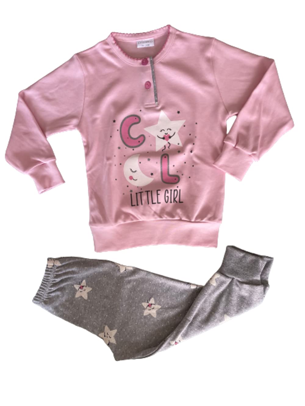 Pigiama Serafino Lungo Bimba neonata Due Pezzi Cotone Interlock - Primero - Home Shopping Italia 