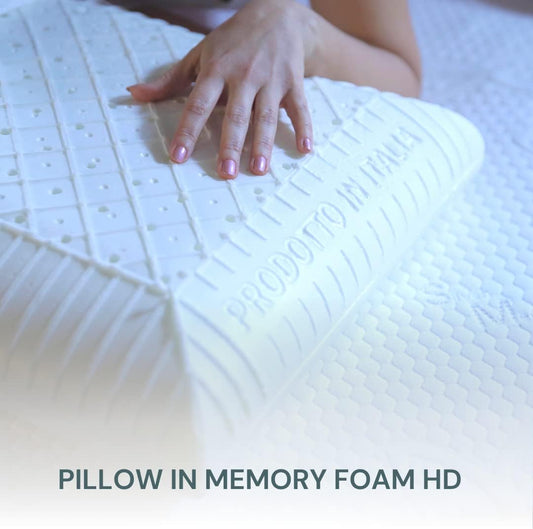 Bedshire Pillow Coppia Cuscini Cervicale Ortopedico Guanciali con Imbottitura in Memory Foam HD e Federa in Cotone Sfoderabile Alti 13 cm da Letto Ergonomico per Collo Made in Italy 100% - Home Shopping Italia 