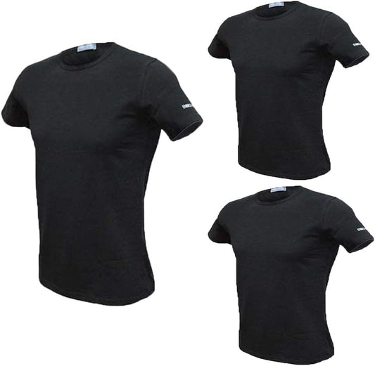 Enrico Coveri 3 t-Shirt Uomo Mezza Manica Girocollo Cotone bielatico Art ET1000