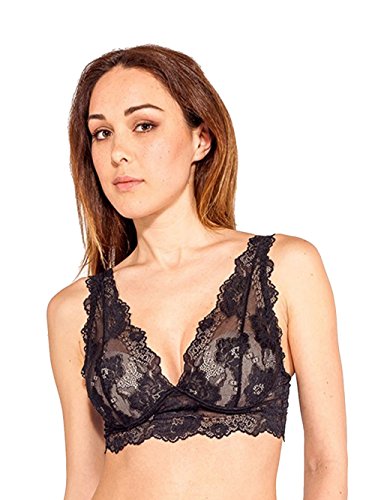 Reggiseno Donna Lormar Gem Bralette Push Up Gel in pizzo colore Nero - 44-M-3