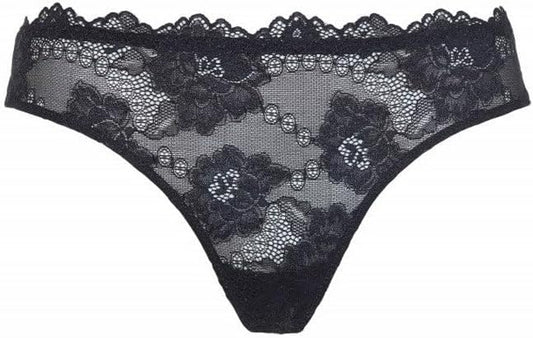 LORMAR Perizoma Donna Pizzo Ricamato Bianco ALORMAMYCLASSPE Colori Nero Taglia 3