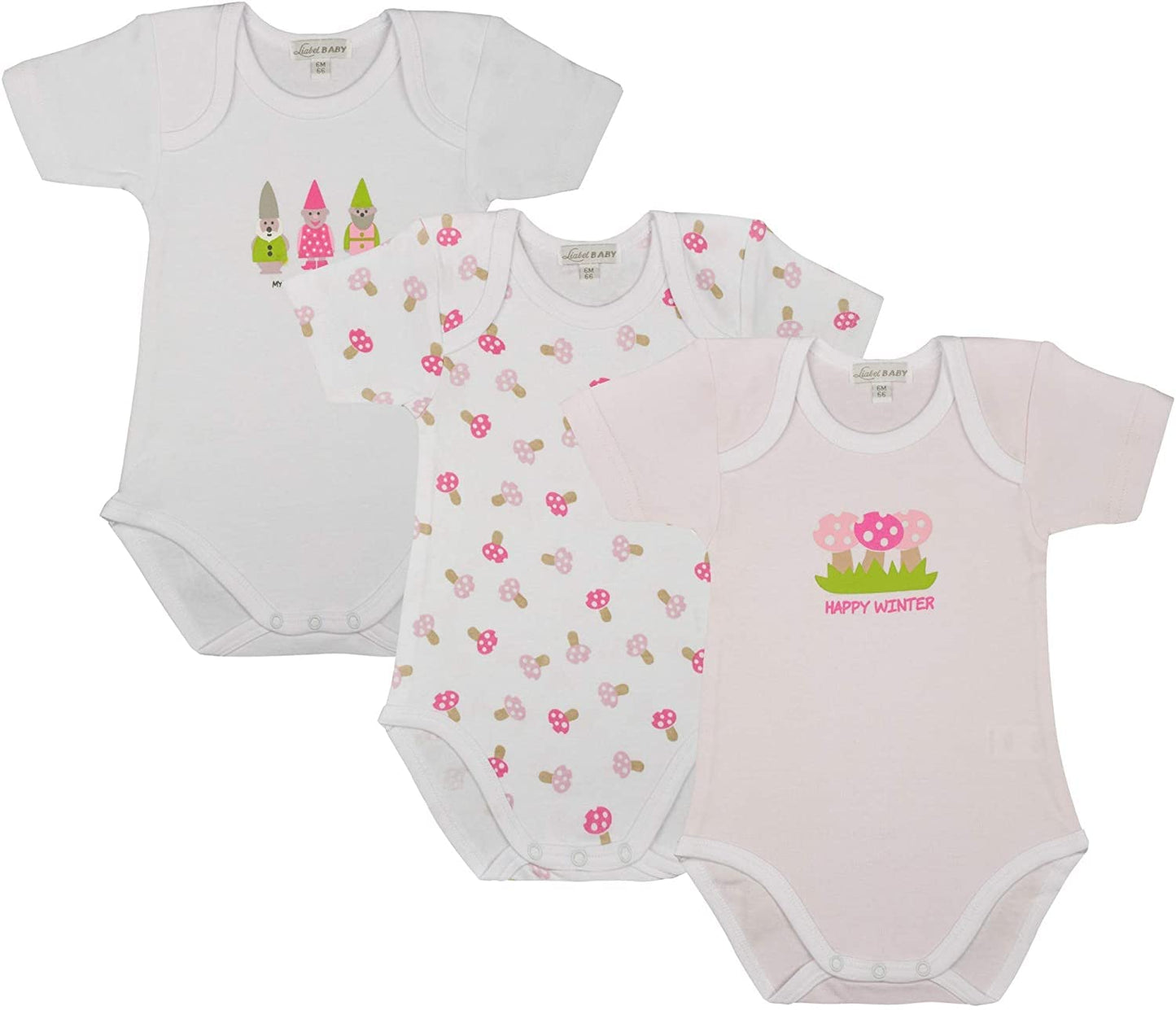 6 body da neonato neonata rosa celeste spalla larga mezza manica caldo cotone o cotone