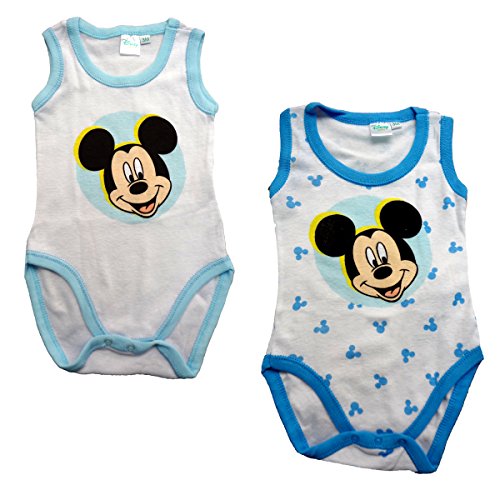 Disney 2 Body Neonato Spalla Larga in Cotone Mickey Nuova Collezione Art. WD101276 Nuvola (6 Mesi)