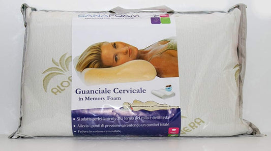 Lufra Cuscino guanciale per la cervicale in Memory Foam Anallergico