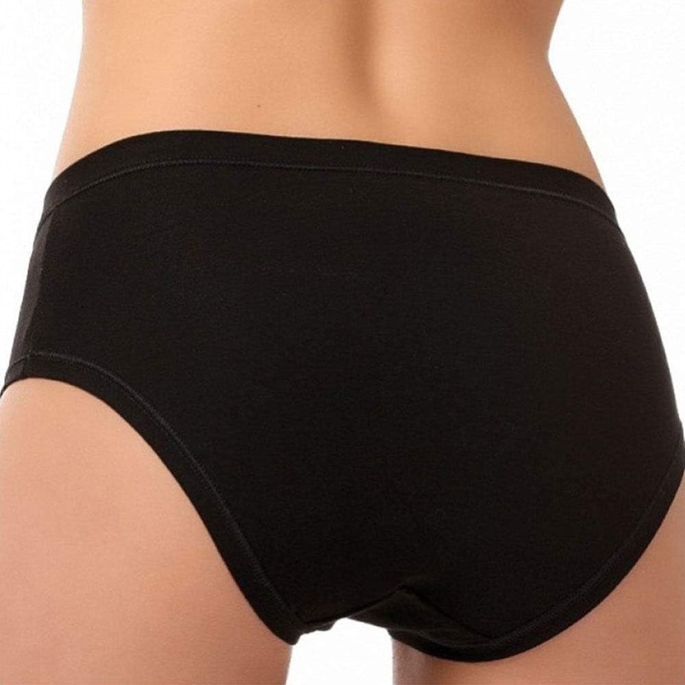 COTONELLA Slip Midi Donna in Cotone Elasticizzato con Tassello in Cotone - Confezione da 6 Pezzi - Colori Bianco E Nero Home Shopping Italia 