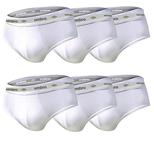 Umbro Set 6 Pezzi Slip Uomo in Cotone Elasticizzato Art. 700 (Bianco, 5/L)
