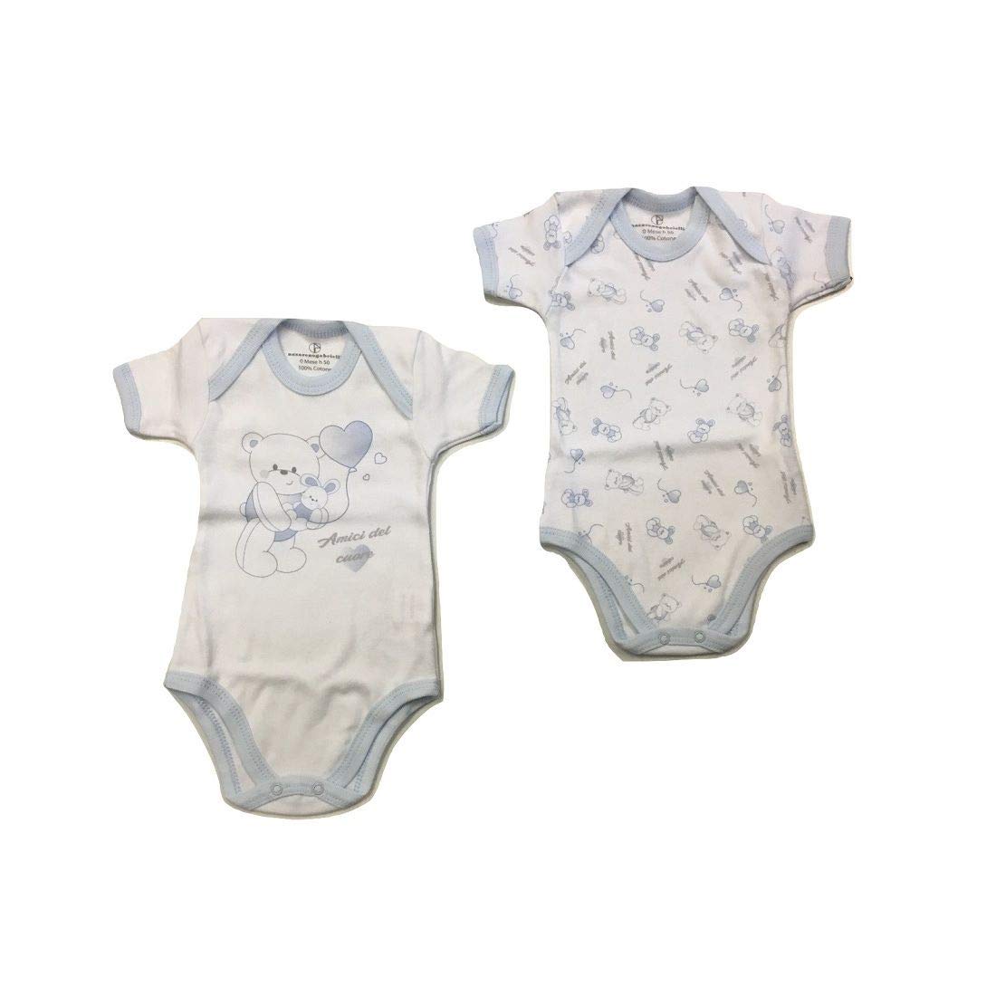 6 body da neonato neonata rosa celeste spalla larga mezza manica caldo cotone o cotone