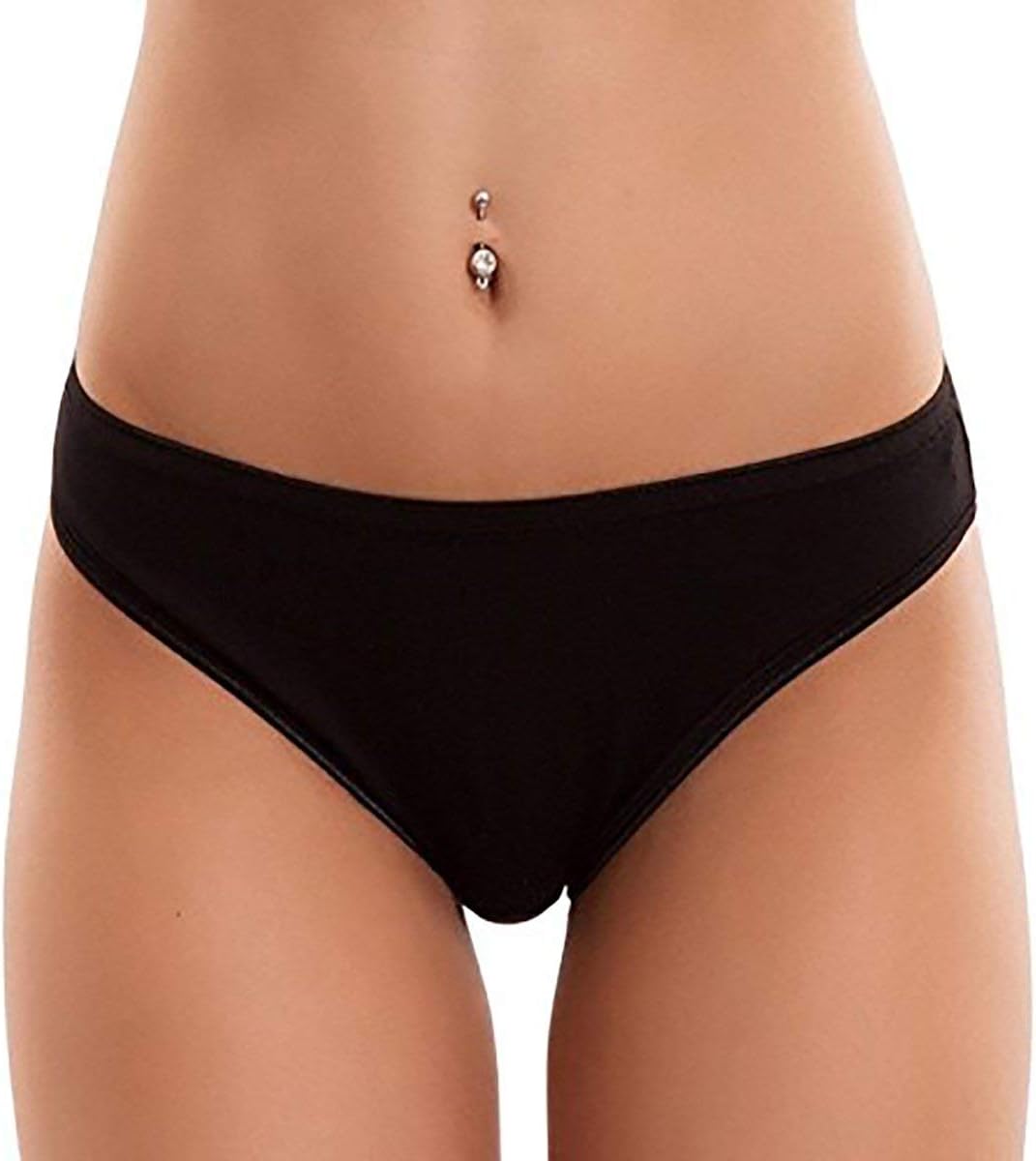Cotonella Slip Vita Bassa Donna in Cotone Elasticizzato Art. 3165 - Confezione da 6 Pezzi - Colori Bianco E Nero