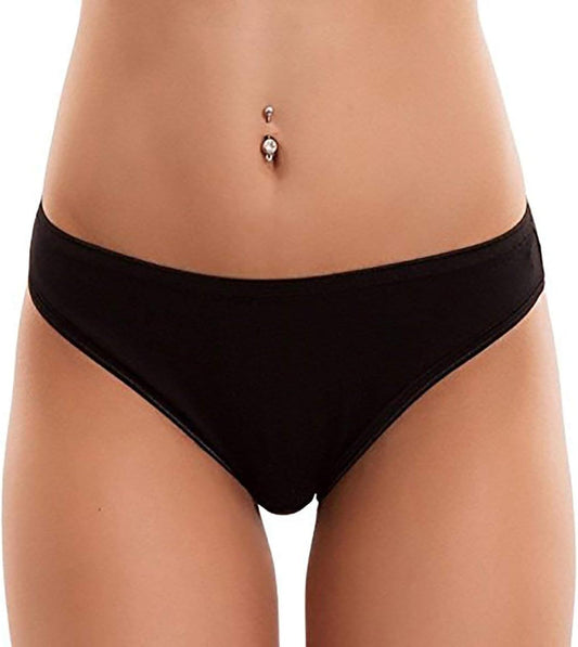 Cotonella Slip Vita Bassa Donna in Cotone Elasticizzato Art. 3165 - Confezione da 6 Pezzi - Colori Bianco E Nero - 6 Pezzi Nero 3