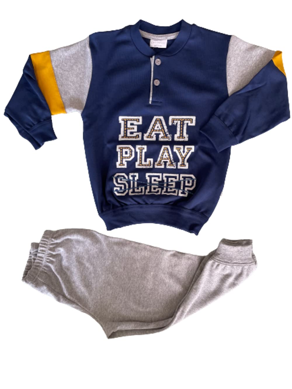 Pigiama Serafino Bambino Lungo Cotone Interlock - Primero - Home Shopping Italia 