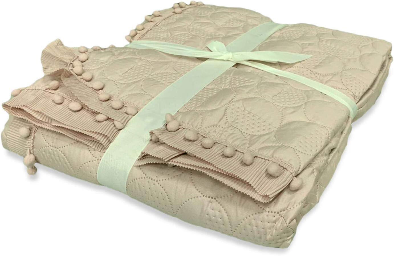Copriletto primaverile letto matrimoniale IRGE 260x260 cm art. pon pon - Irge (Grigio) Home Shopping Italia 