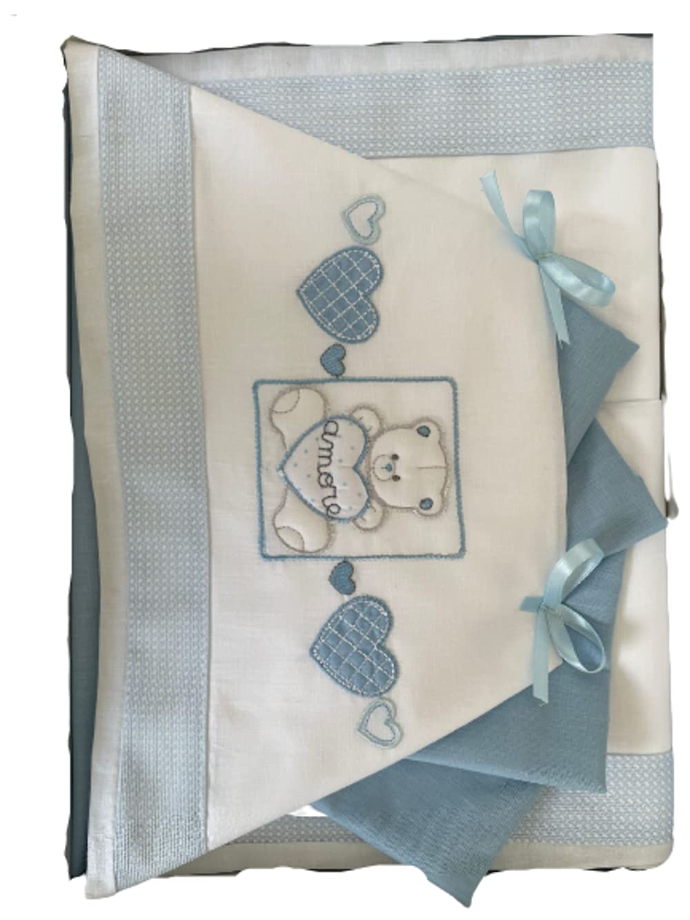 Compose lettino ricamato in puro cotone Art. B0203 Fantasie a seconda della stagionalità - Home Shopping Italia 