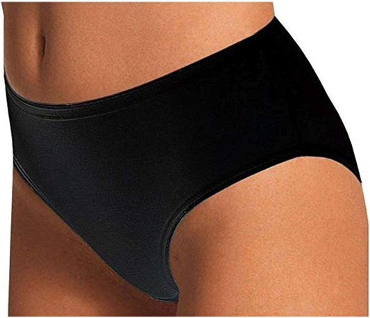 COTONELLA Slip Midi Donna in Cotone Elasticizzato con Tassello in Cotone - Confezione da 6 Pezzi - Colori Bianco E Nero