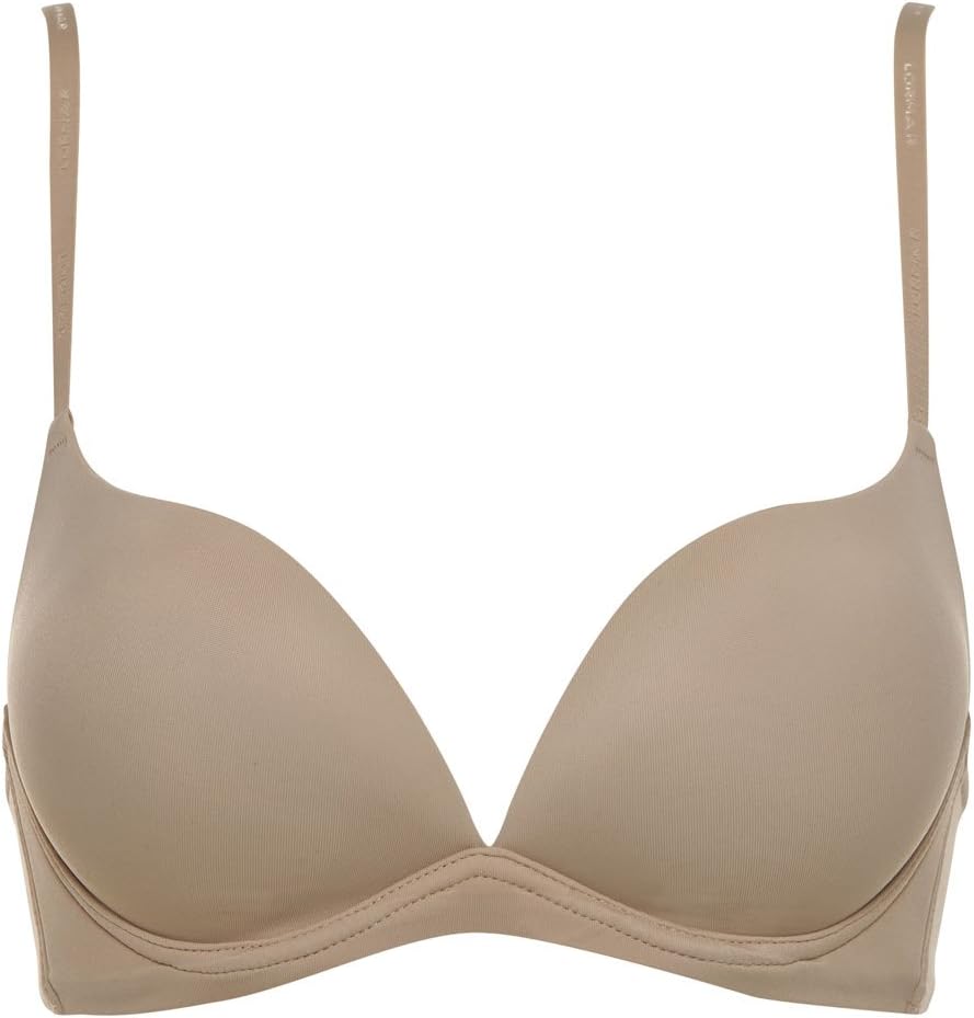 LORMAR Reggiseno Push Up Desiderio Liscio, in Microfibra Senza Ferretto con Coppe Graduate e Scollatura Profonda. Disponibile nei Colori Bianco, Nero e Nudo
