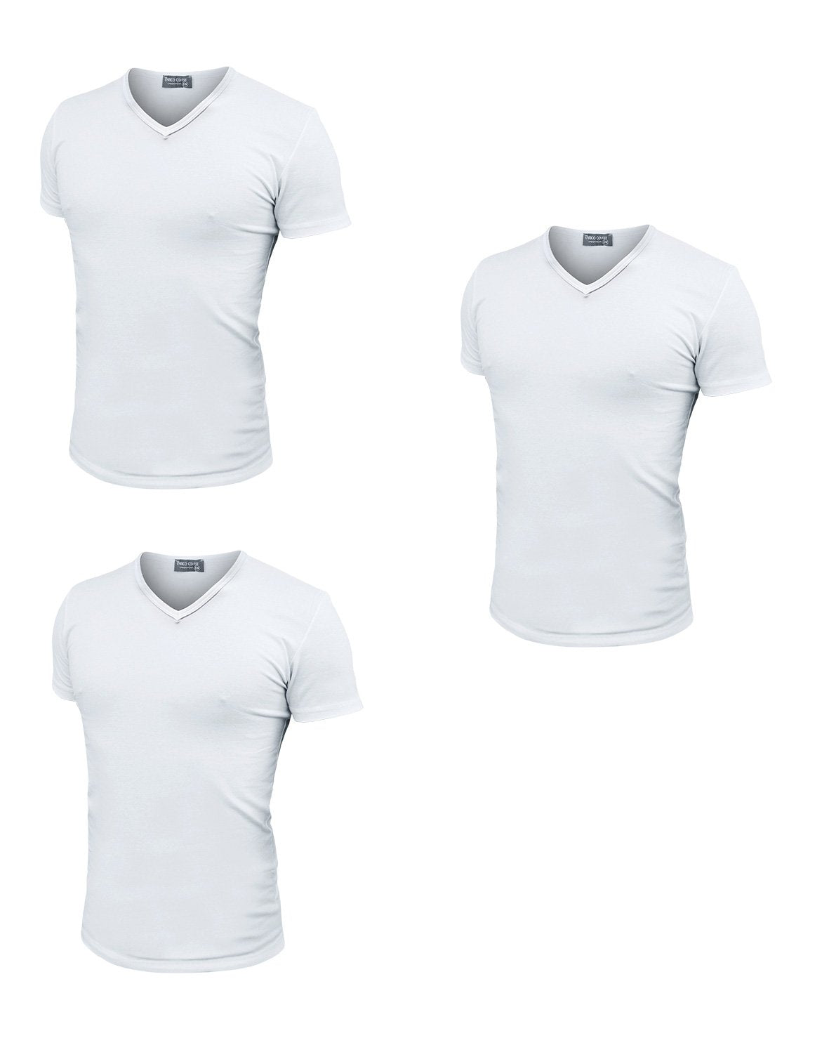 Enrico Coveri 3 t-Shirt Uomo Mezza Manica Scollo a V in Cotone Pettinato Art. ET1101 Home Shopping Italia 