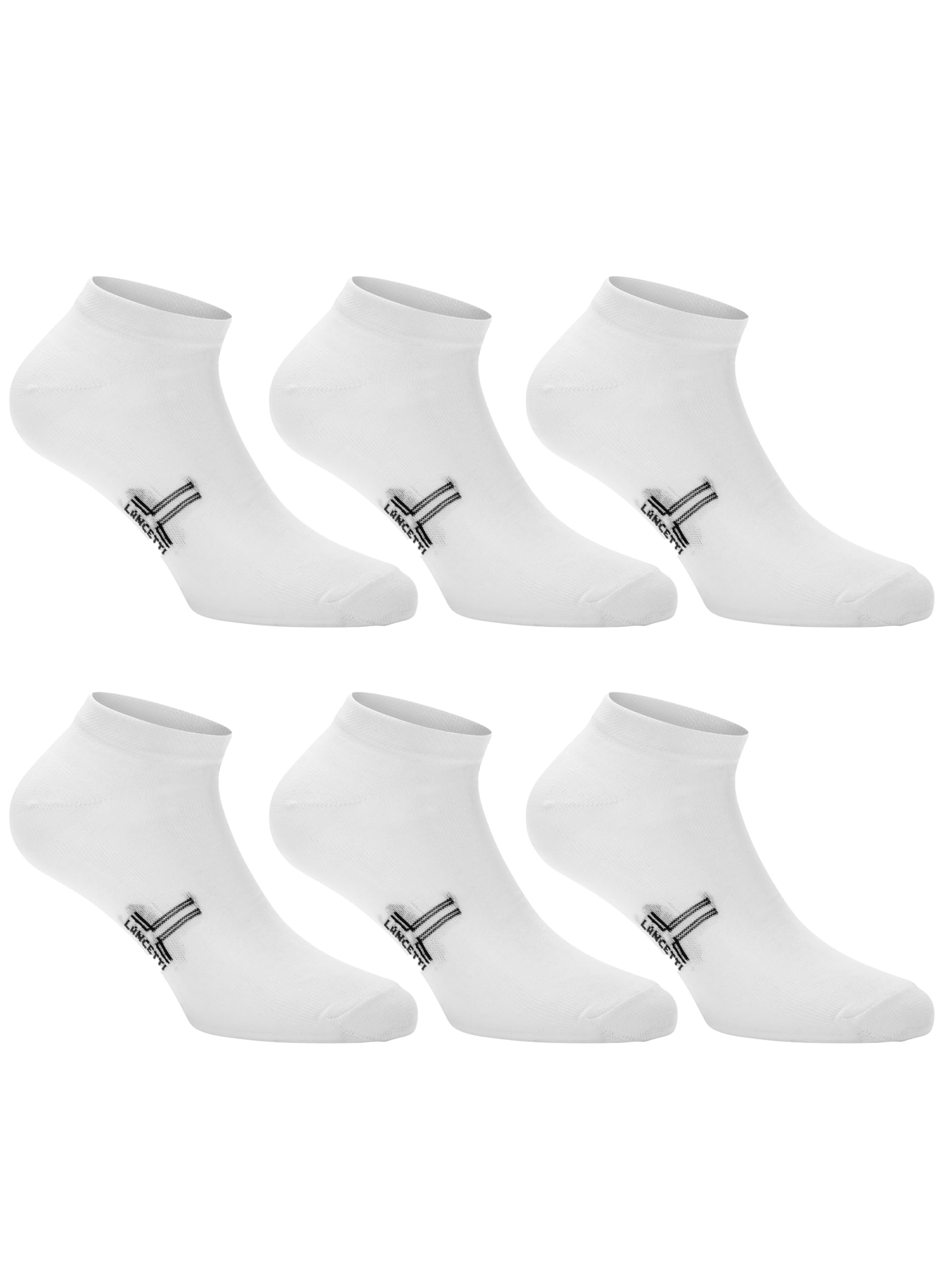 LANCETTI - 6 Paia Calzini Corti Sneaker per Uomo o Donna, Fantasmini in Cotone Filo di Scozia