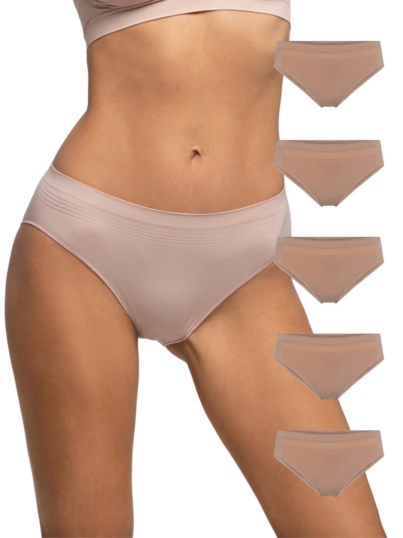 POMPEA 5 Paia Slip Donna in Morbida Microfibra, Mutande Donna Senza Cuciture Elasticizzate