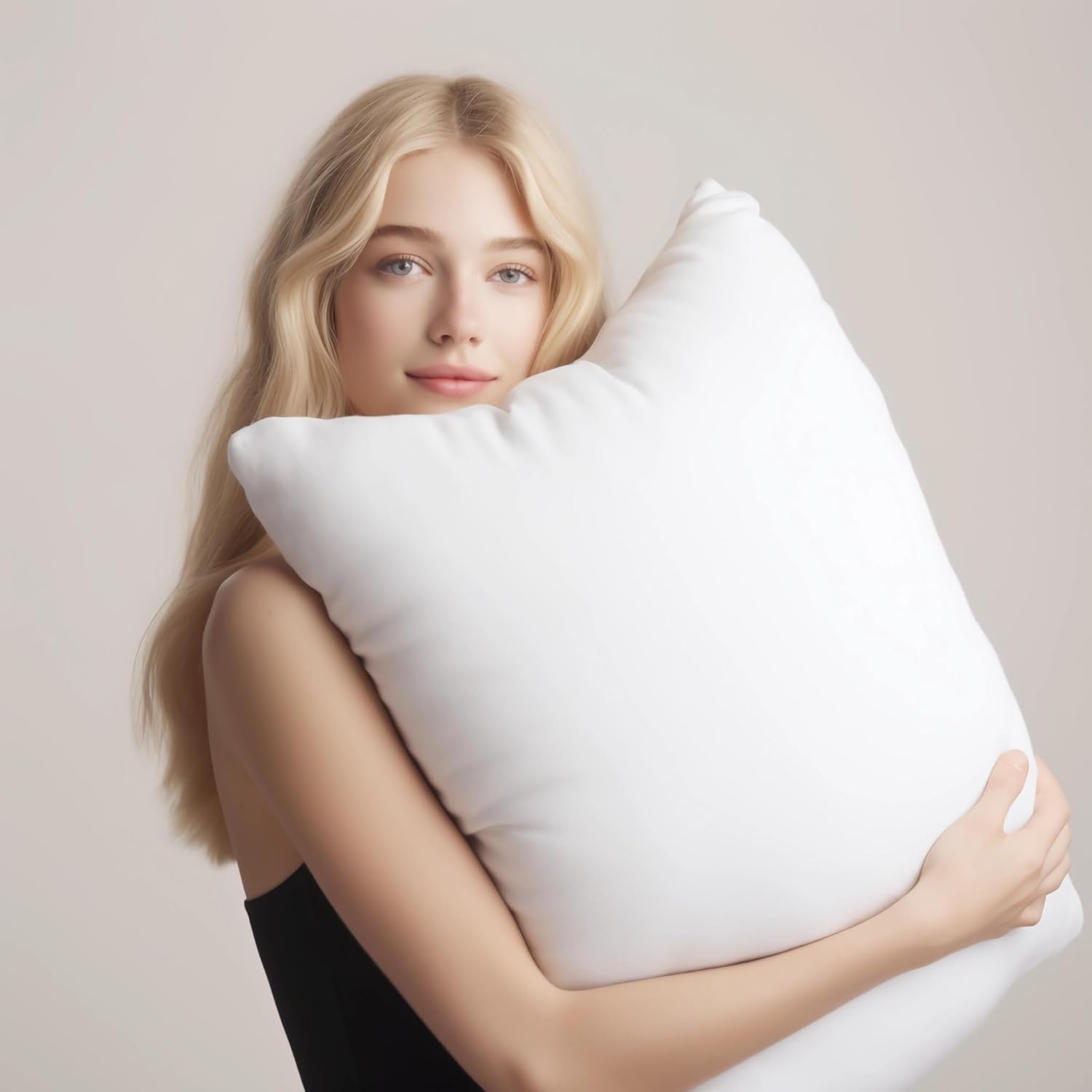 Cuscini per Divano 45x45 Imbottitura Cuscini 2 pezzi Interno Decorativi Quadrati Morbidi con Federe in Cotone e Poliest. Bianca Anallergici Antiacaro Arredo Casa Salotto Letto Sfoderabili e Lavabili
